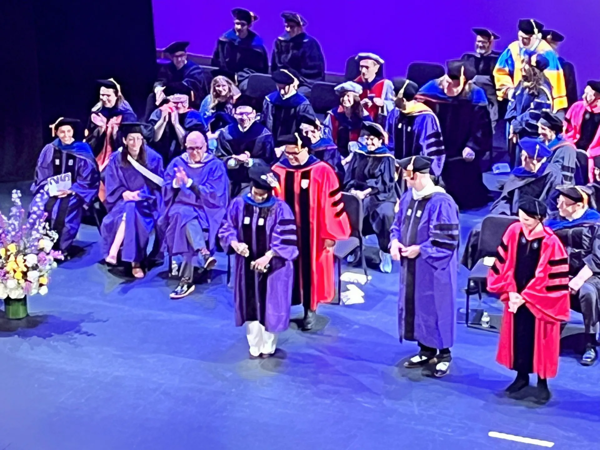 A graduation stage at NYU
