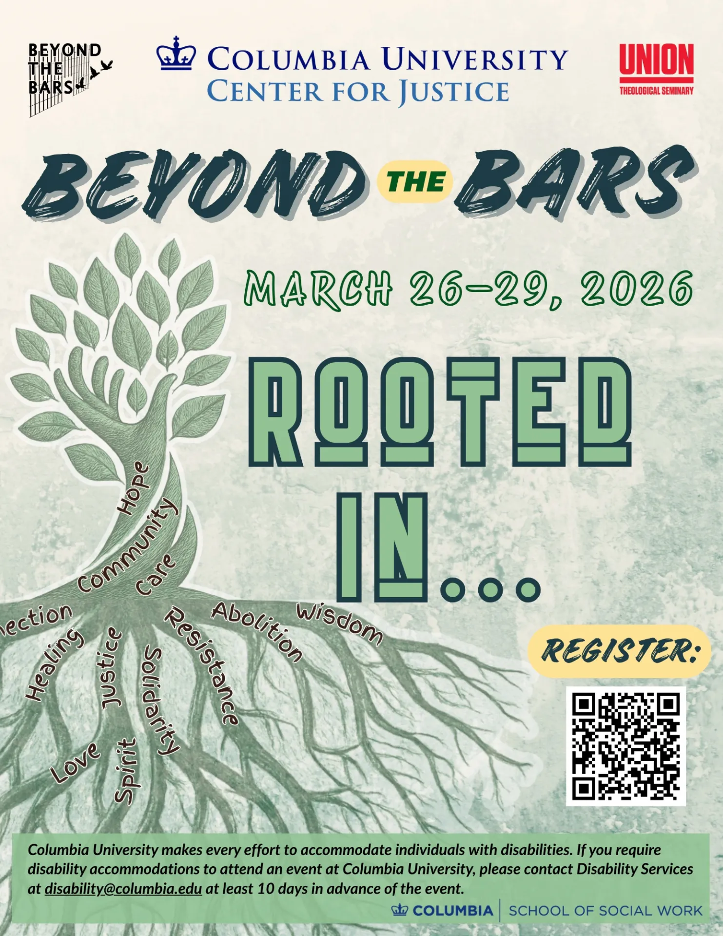 Beyond the Bars, March 26–29, 2026, Rooted In...