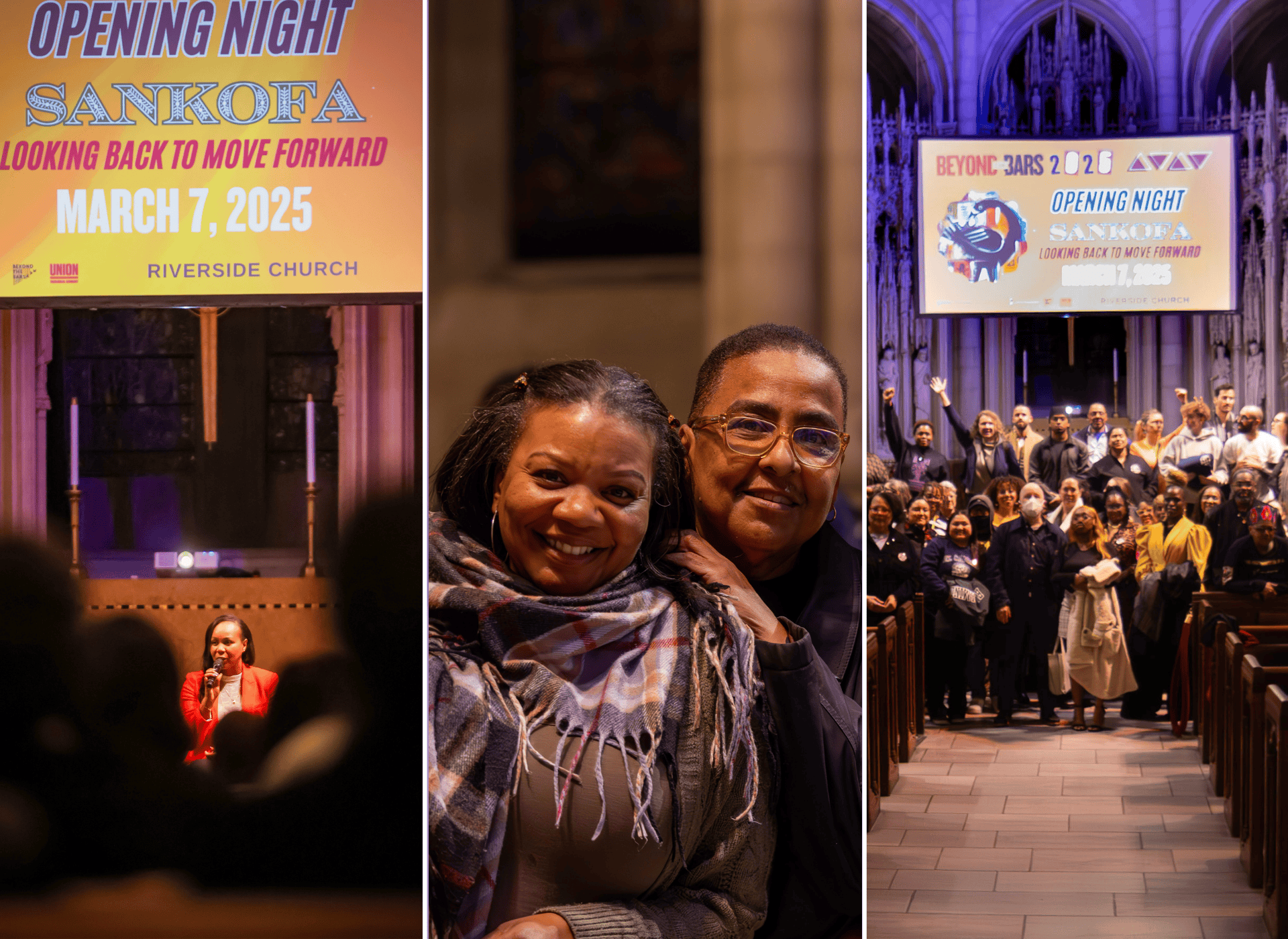 Three photo collage of opening night of Beyond the Bars 2025