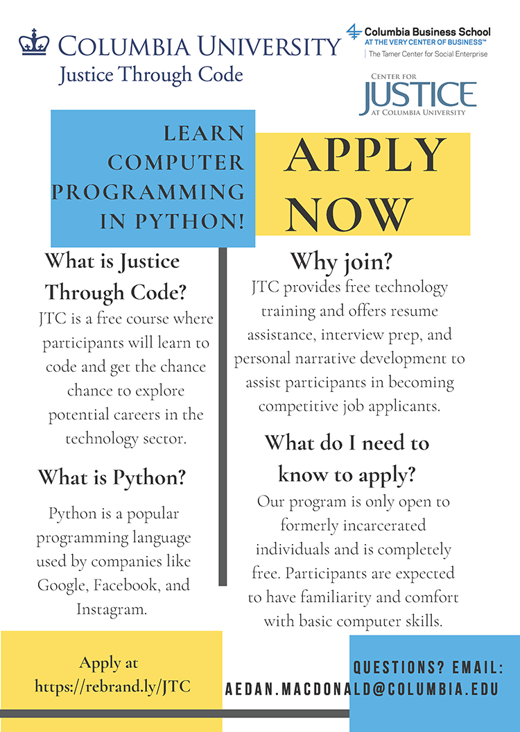 Justice Through Code Flyer