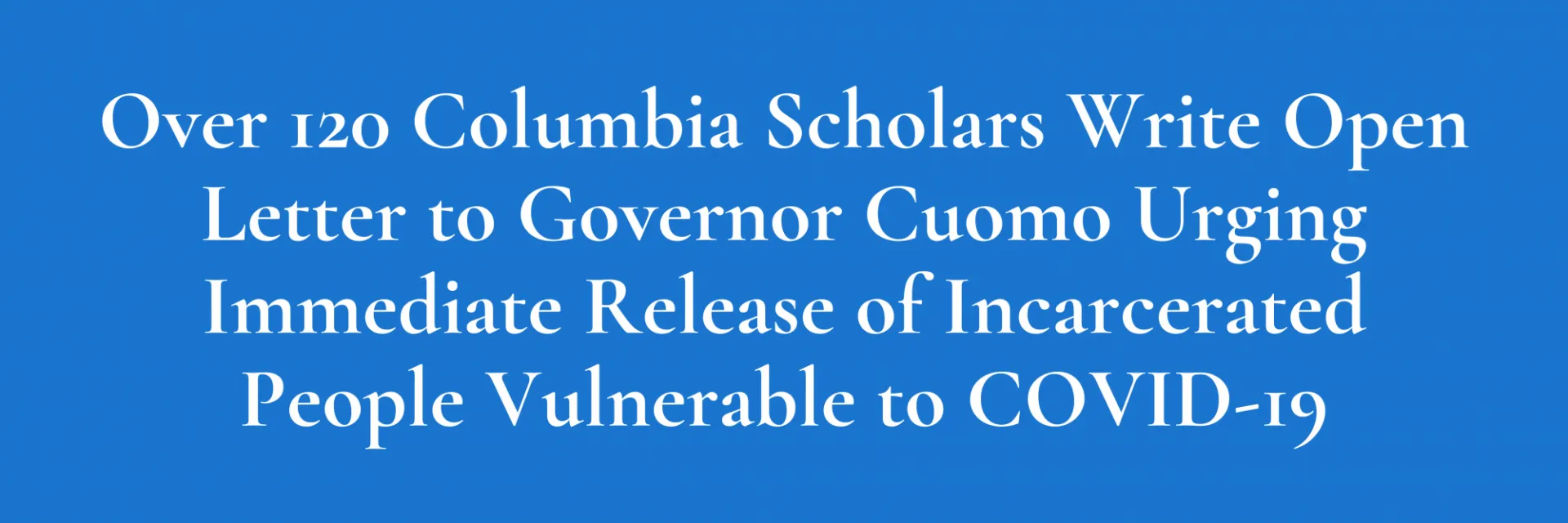 Letter to Governor Cuomo