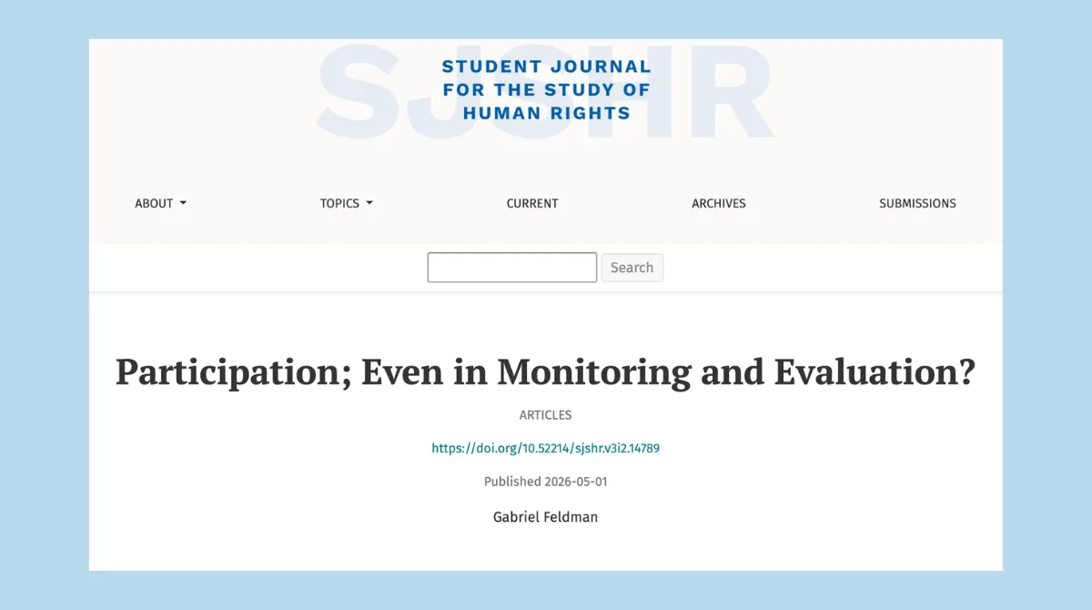 Student Journal for the Study of Human Rights. Participation; Even in Monitoring and Evaluation?