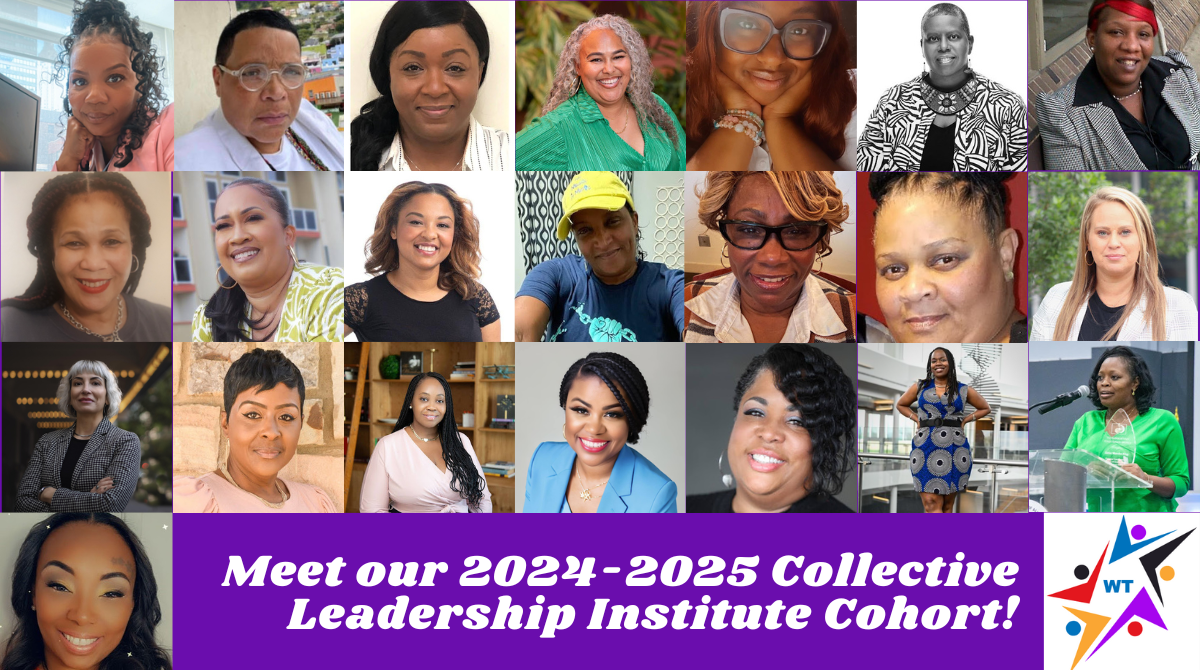 Collage of the headshots of the 22 women of the Collective Leadership Institute Cohort #6