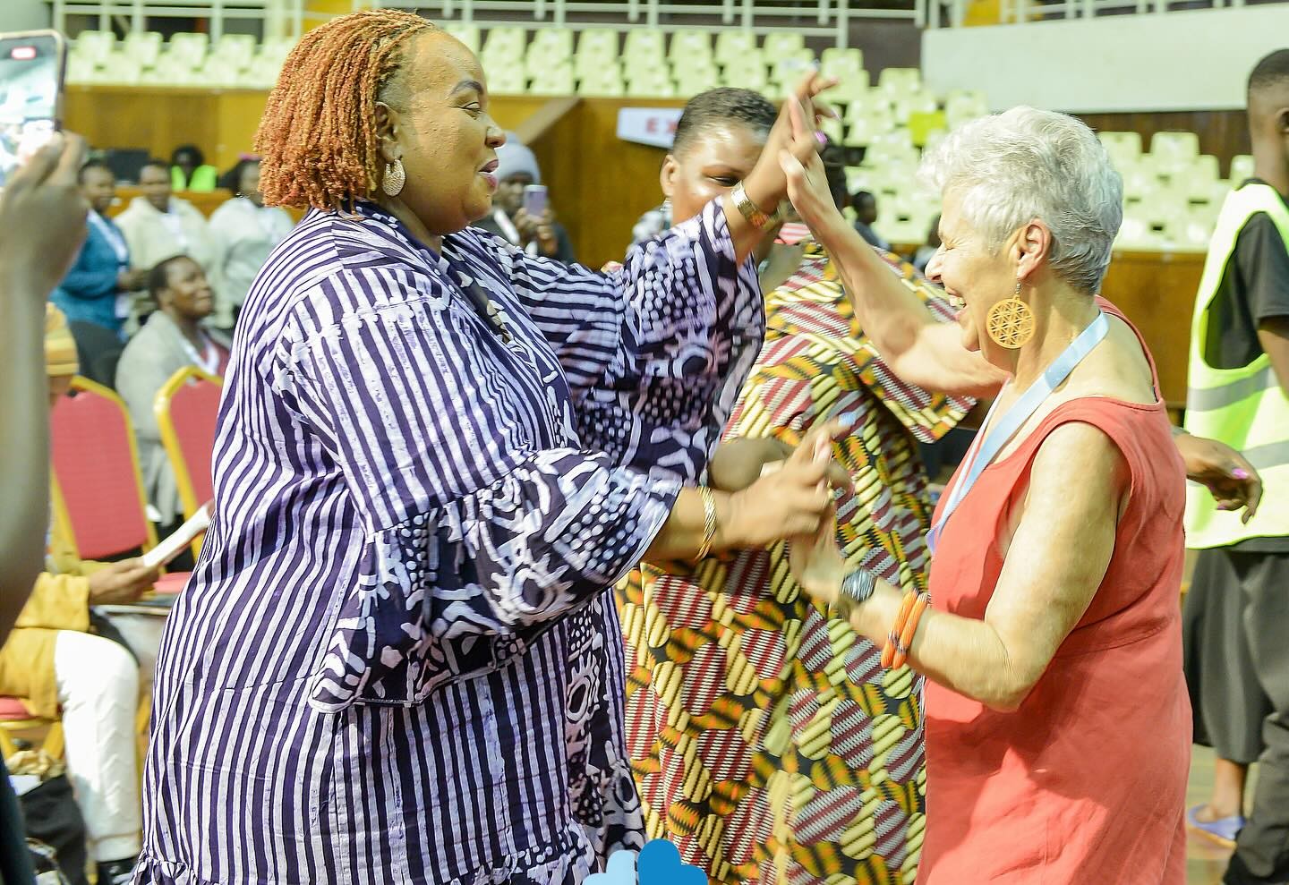 Two women dancing together