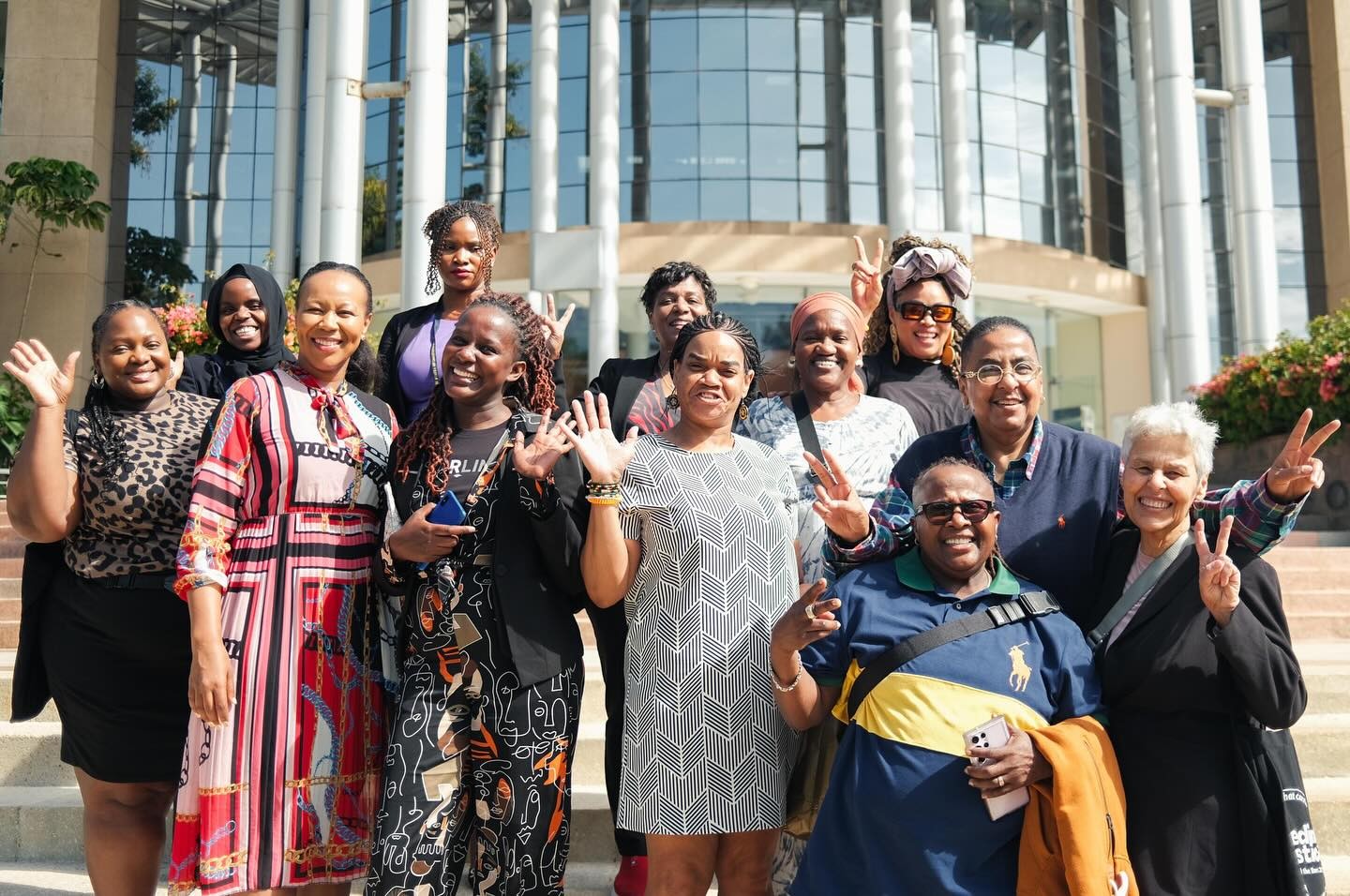 Group of women standing outside of the United States International University-Africa
