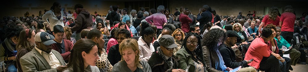 Center for Justice conference participants interact with one another.