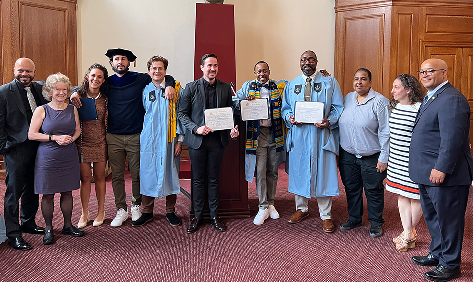 Group of Columbia graduates from the Center for Justice