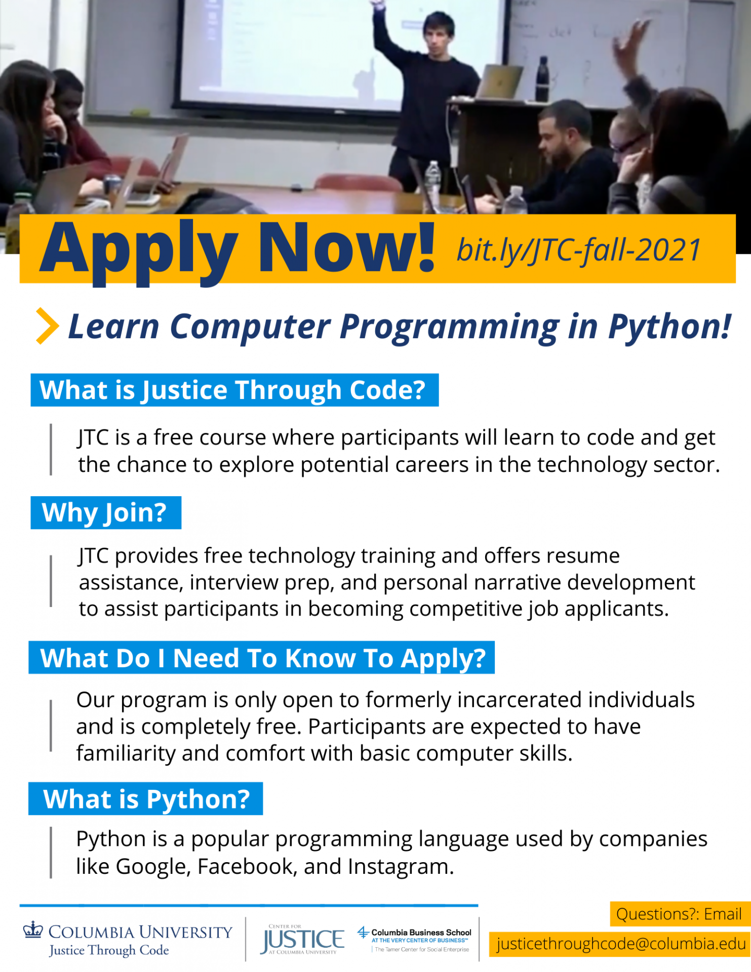 Apply Now! Learn Computer Programming With Python