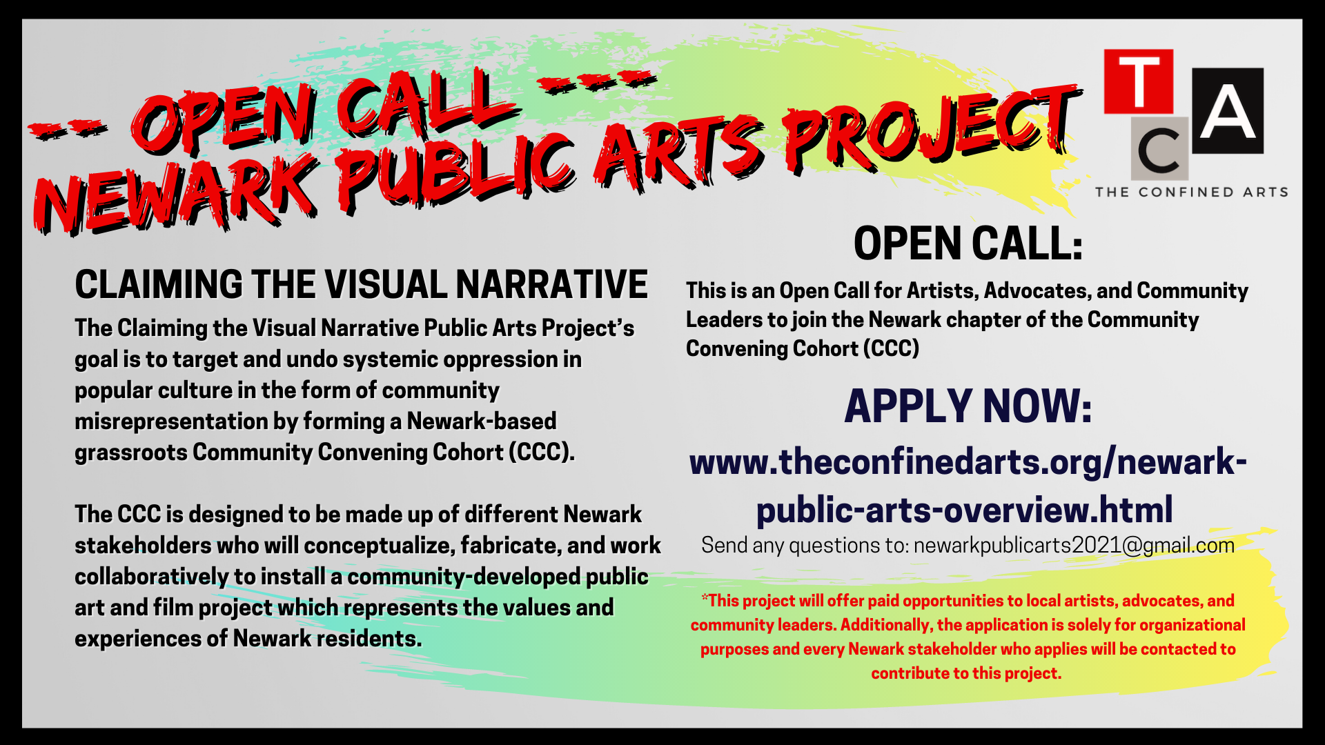 Open Call Newark Public Arts Project 