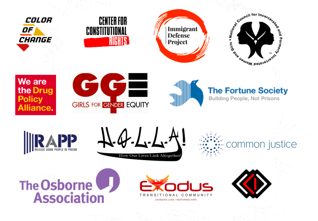 Logos of the groups involved in the Justice Beyond Punishment Collaborative 