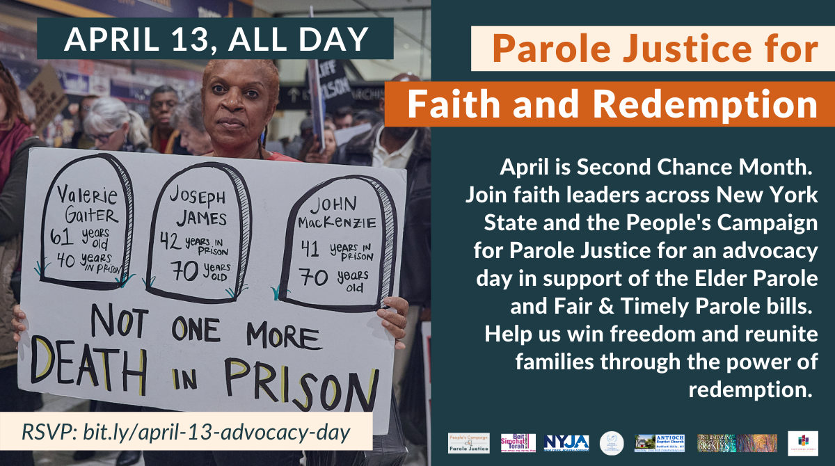 Parole Justice for Faith and Redemption, April 13, All Day