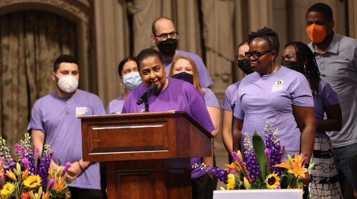 Group pic of Center for Justice staff at Kathy's memorial